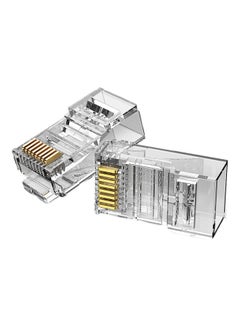 10-Piece Cat6 RJ45 UTP Modular Plug Clear/Gold