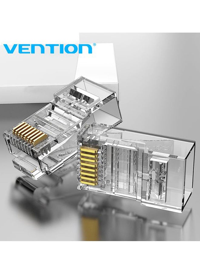 VENTION - 10-Piece Cat6 RJ45 UTP Modular Plug Clear/Gold - Image 1