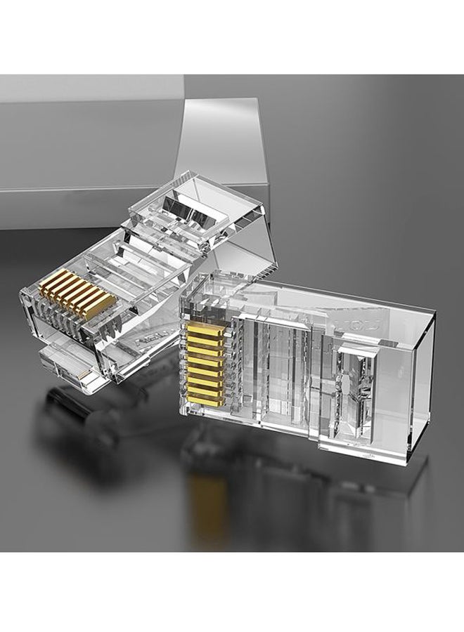 VENTION - 10-Piece Cat6 RJ45 UTP Modular Plug Clear/Gold - Image 1