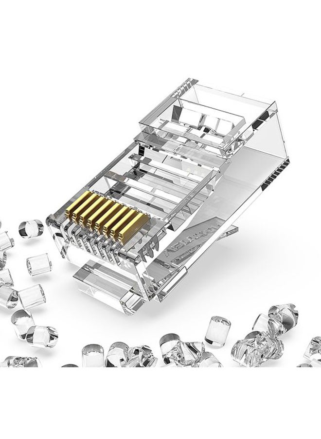 VENTION - 10-Piece Cat6 RJ45 UTP Modular Plug Clear/Gold - Image 1