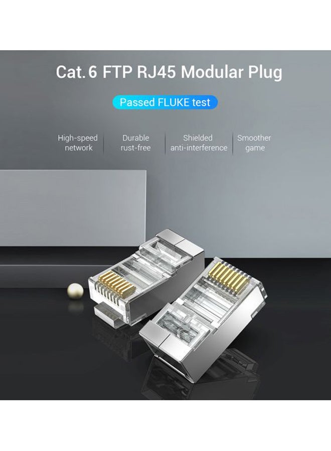 VENTION 50-Piece Cat6 FTP RJ45 Modular Plug Clear/Gold - Image 3