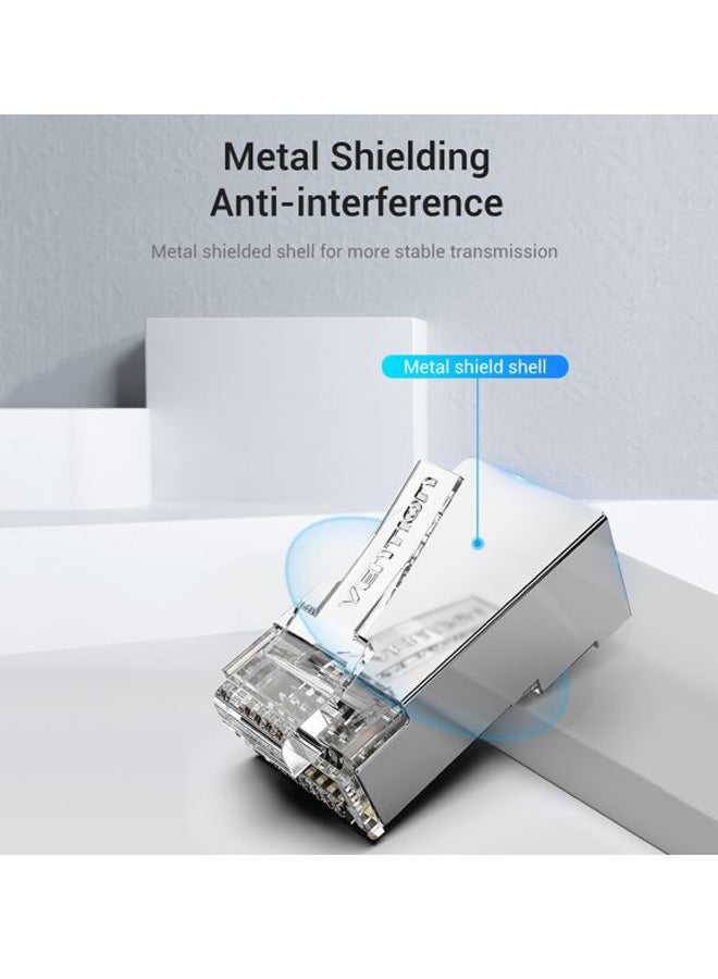 VENTION 50-Piece Cat6 FTP RJ45 Modular Plug Clear/Gold - Image 4