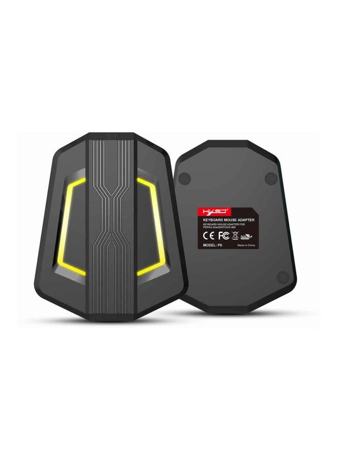 HXSJ - Portable P6 Keyboard And Mouse Adapter With Colour Breathing Light Black/Light/Red/Yellow - Image 1