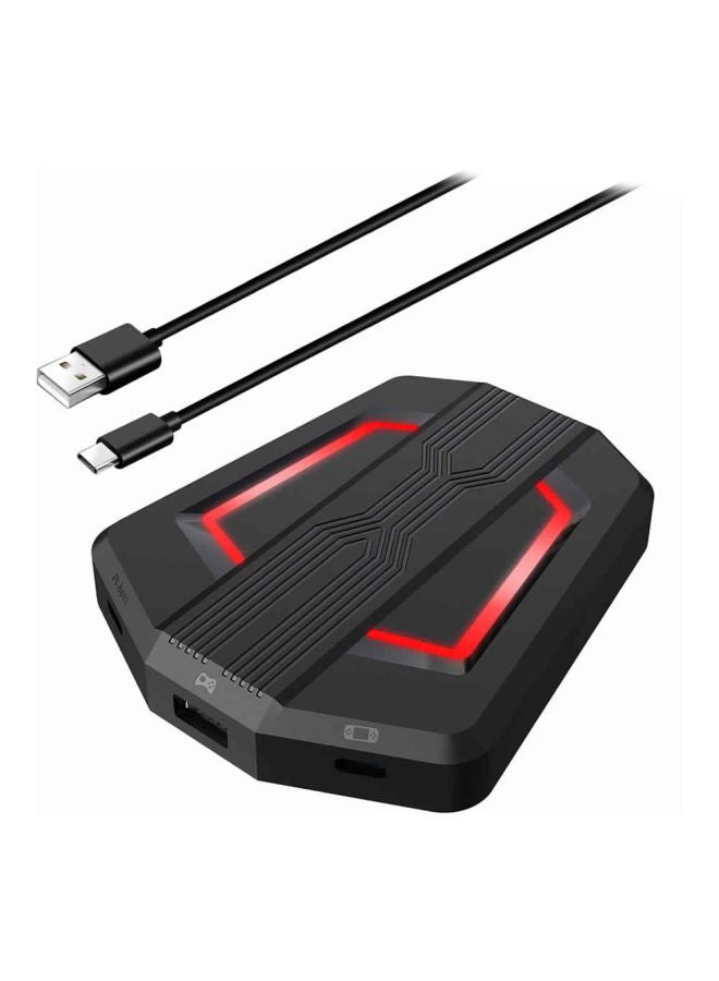 HXSJ - Portable P6 Keyboard And Mouse Adapter With Colour Breathing Light Black/Light/Red/Yellow - Image 1