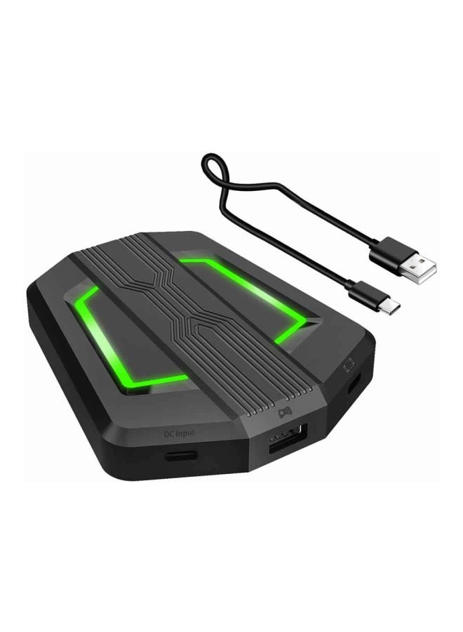 HXSJ - Portable P6 Keyboard And Mouse Adapter With Colour Breathing Light Black/Light/Red/Yellow - Image 1