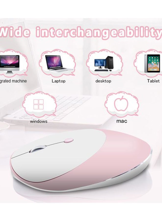 HXSJ T36 Wireless Mouse Pink/White  - Image 2