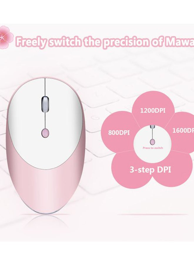 HXSJ T36 Wireless Mouse Pink/White  - Image 3
