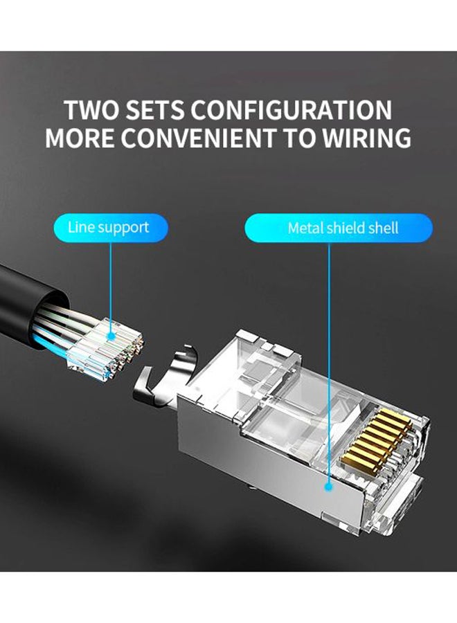 VENTION 50-Piece RJ45 To Cat 7 Modular Plug Silver/Clear/Gold - Image 2