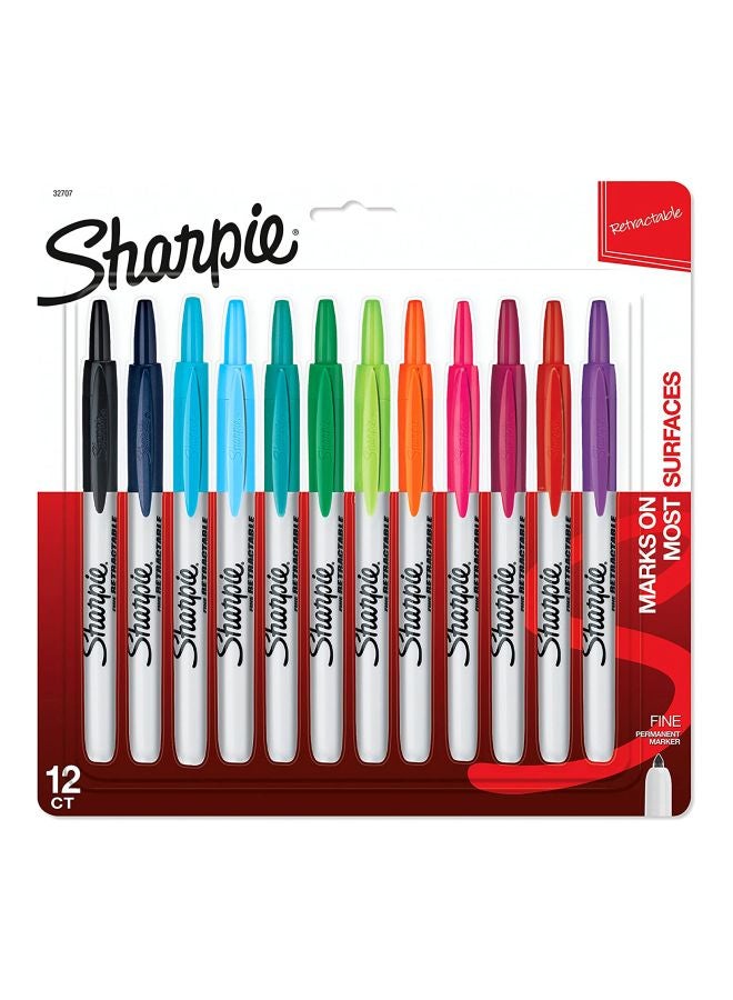 Sharpie Pack Of 12 Retractable Permanent Markers Multicolour  - Image 2