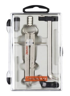 Aristo Dividing Compass, 2 joints, Spindle Guide, Extension Pole, Universal Adapter, full metal silver  - Image 1