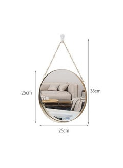 Generic Round Wall Hanging Mirror Gold/Clear 25x38cm  - Image 2
