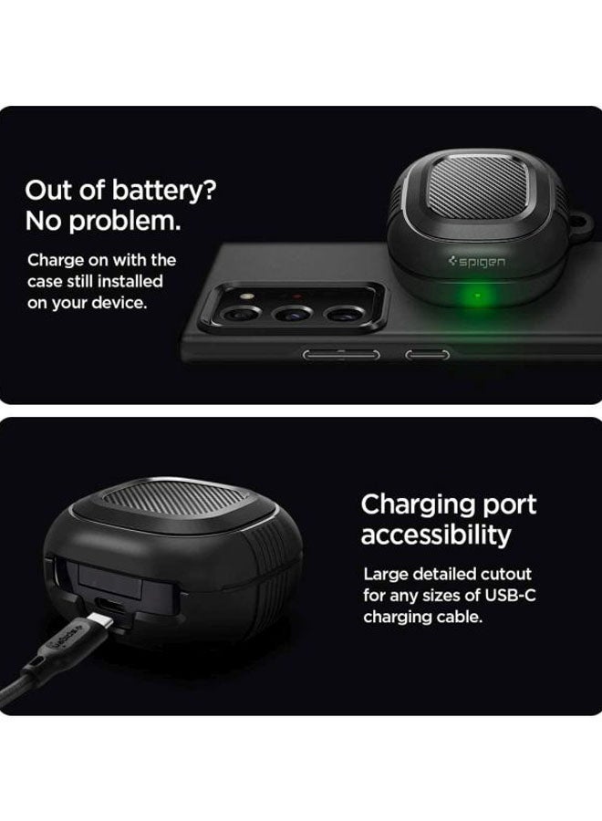 سبايجن حافظة حماية واقية سيليكون فيت لسماعات سامسونج جالاكسي بادز 2 (إصدار 2021) / سماعات جالاكسي بادز برو (إصدار 2021) / سماعات جالاكسي بودز لايف (إصدار 2020) أسود غير لامع - Image 5