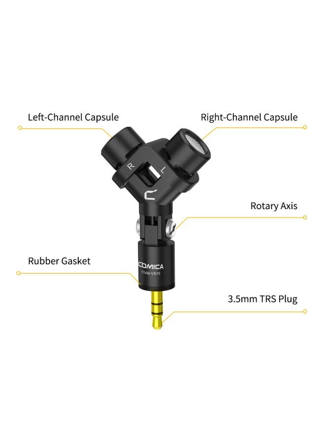 COMICA Mini Flexible XY Stereo Microphone LU-D7438 Black - Image 3