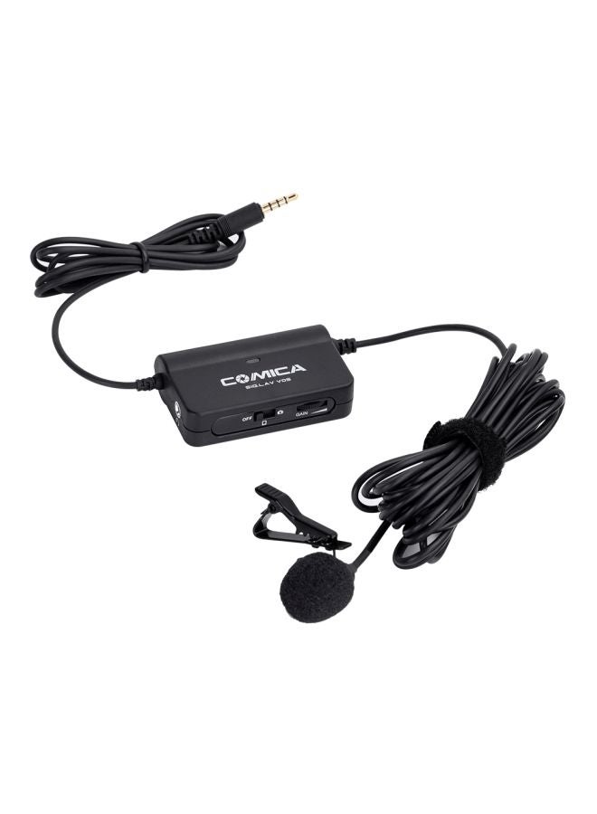 COMICA - Multi-Functional Single Lavaliere Microphone with Stepless Gain Control LU-D7140 Black - Image 1