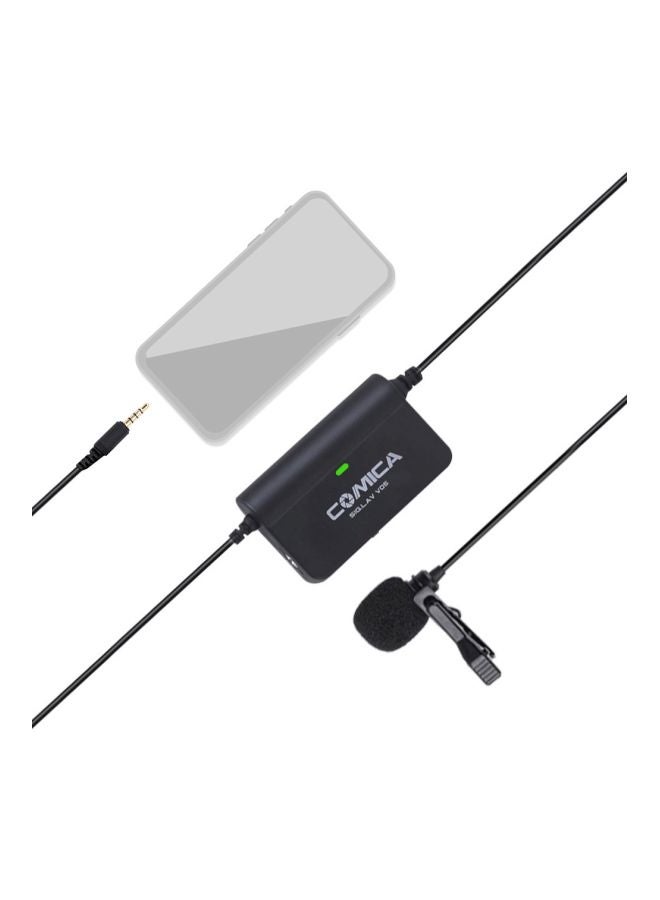 COMICA - Multi-Functional Single Lavaliere Microphone with Stepless Gain Control LU-D7140 Black - Image 1