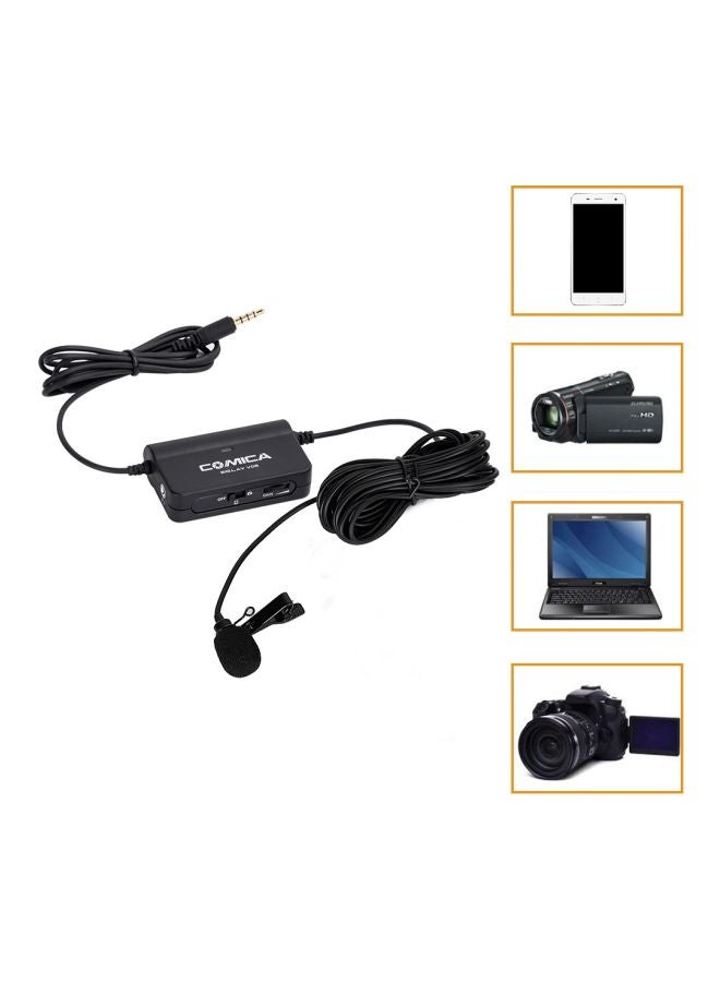 COMICA - Multi-Functional Single Lavaliere Microphone with Stepless Gain Control LU-D7140 Black - Image 1