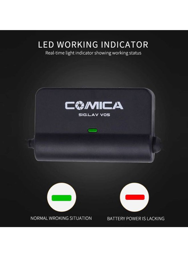COMICA - Multi-Functional Single Lavaliere Microphone with Stepless Gain Control LU-D7140 Black - Image 1