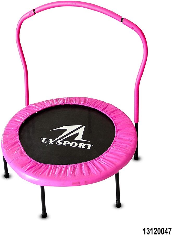 TA SPORTS Trampoline With Handrail, Pink 40inch  - Image 1