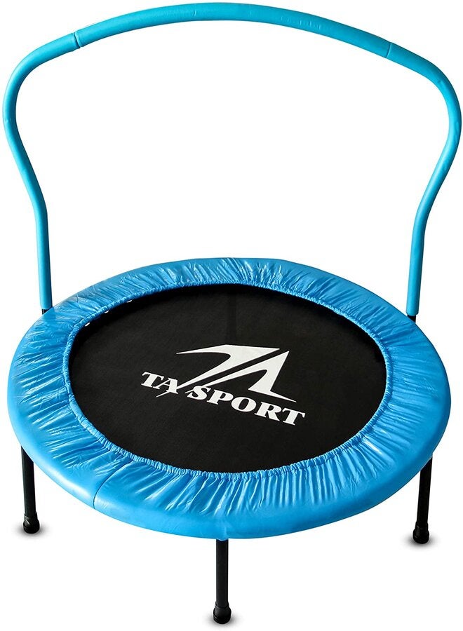 TA SPORTS Trampoline With Handrail, Blue 40inch  - Image 1