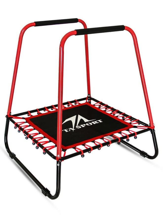 TA SPORTS Trampoline with Handrail, Black/Red 40inch  - Image 2