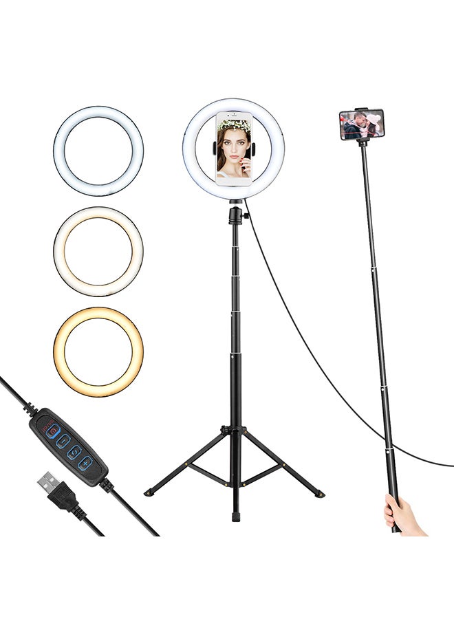 حلقة إضاءة بمصابيح LED أسود - Image 1