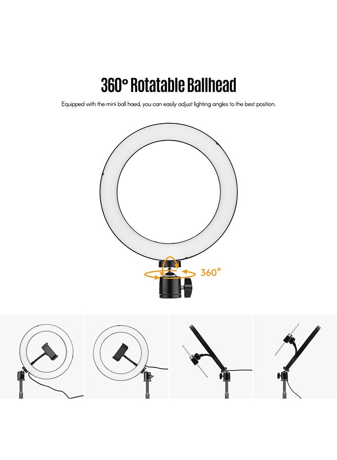 حلقة إضاءة بمصابيح LED أسود - Image 4