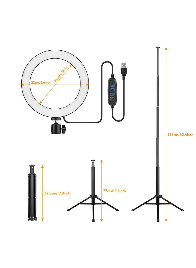 حلقة إضاءة بمصابيح LED أسود - Image 5