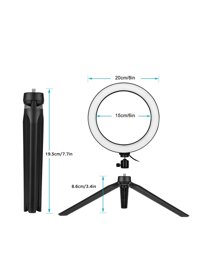 حامل ثلاثي حلقي بإضاءة LED أسود - Image 4