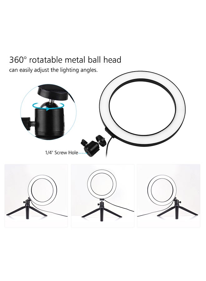 حامل ثلاثي حلقي بإضاءة LED أسود - Image 5