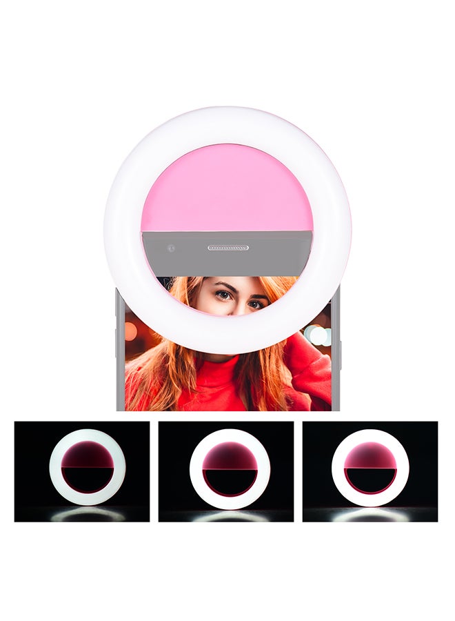 Phone Selfie LED Ring Light Pink - Image 1