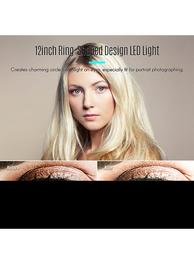 حلقة إضاءة بمصابيح LED أسود - Image 4