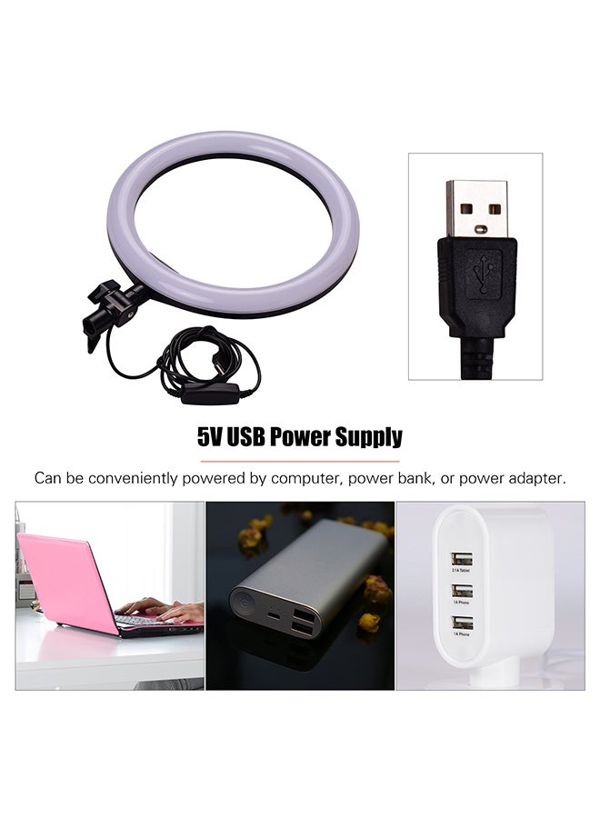 حلقة إضاءة بمصابيح LED أسود - Image 3