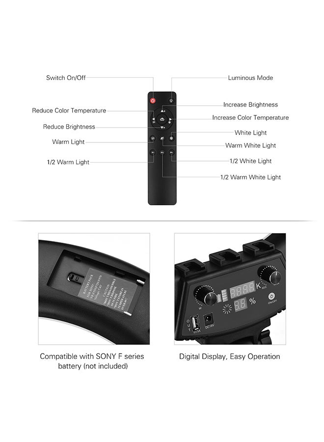 حلقة إضاءة LED أسود - Image 3