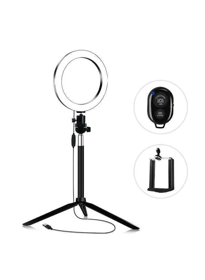 Tripod Selfie Ring Light With Ball Head Black - Image 1