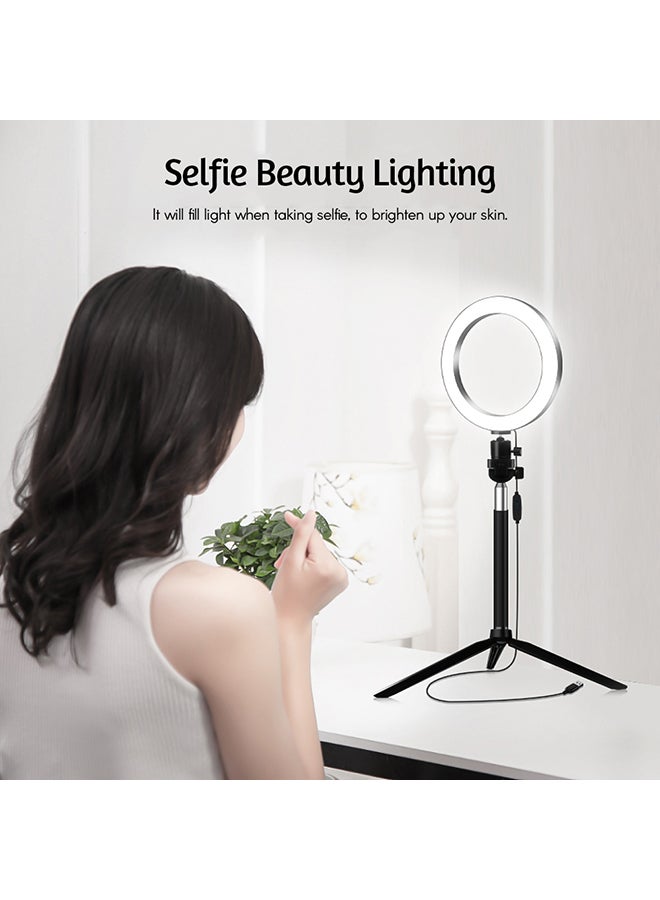 Tripod Selfie Ring Light With Ball Head Black - Image 2
