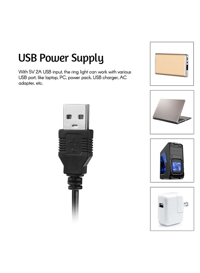 Tripod Selfie Ring Light With Ball Head Black - Image 3