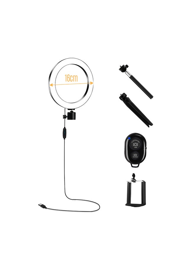 Tripod Selfie Ring Light With Ball Head Black - Image 5