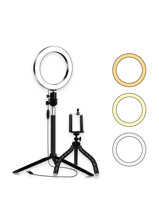 Generic - LED Ring Light With Tripods Phone Holder Off White/Warm White/White - Image 1