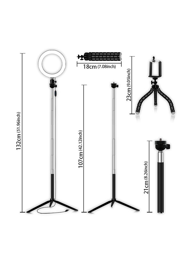 Generic - LED Ring Light With Tripods Phone Holder Off White/Warm White/White - Image 1