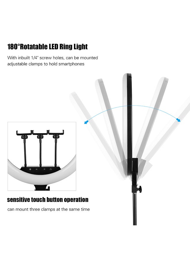 حلقة إضاءة بمصابيح LED أسود - Image 2