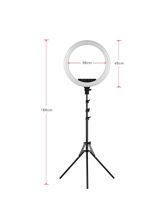 حلقة إضاءة بمصابيح LED أسود - Image 4