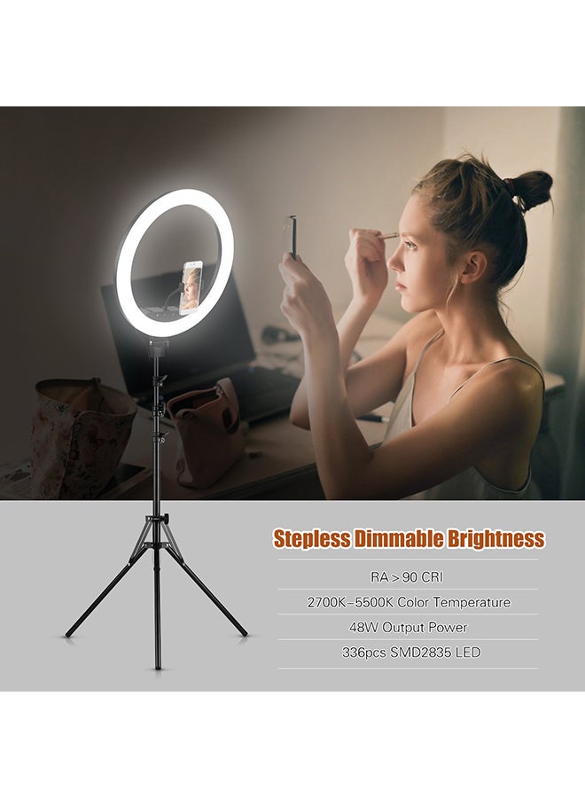 حلقة إضاءة بمصابيح LED أسود - Image 5