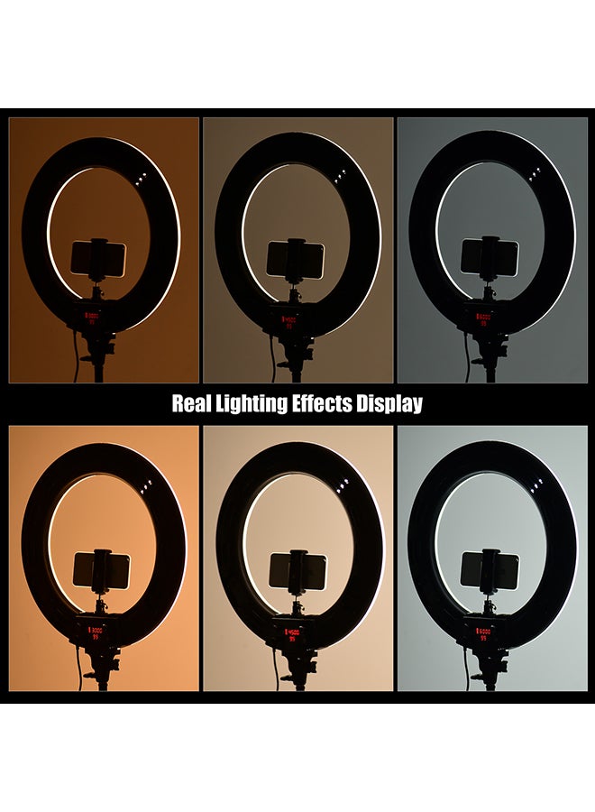 حلقة إضاءة بمصابيح LED أسود - Image 3
