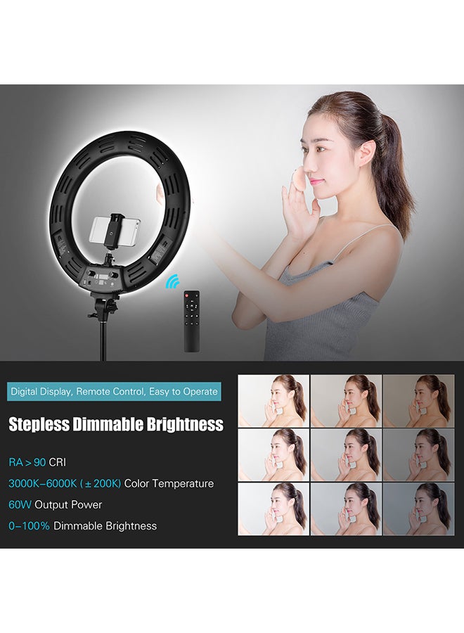 حلقة إضاءة بمصابيح LED أسود - Image 5