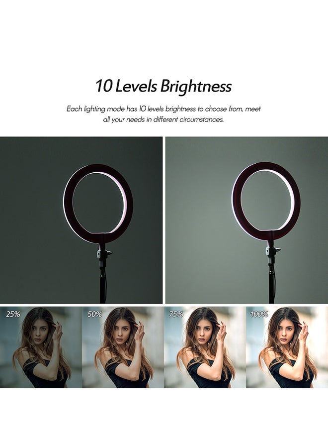 LED Ring Light With Stand Off White/Warm White/White - Image 3
