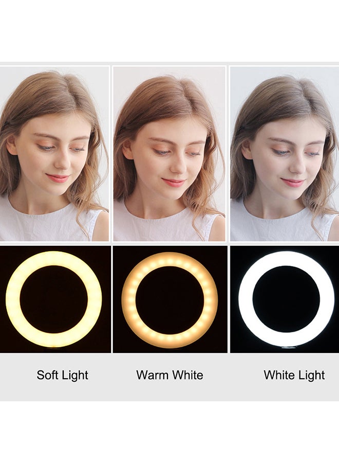 مصباح حلقي لتصوير السيلفي بواجهة USB وإضاءة LED قابلة للتعتيم أوف ويت/ أبيض دافئ/ أبيض - Image 3