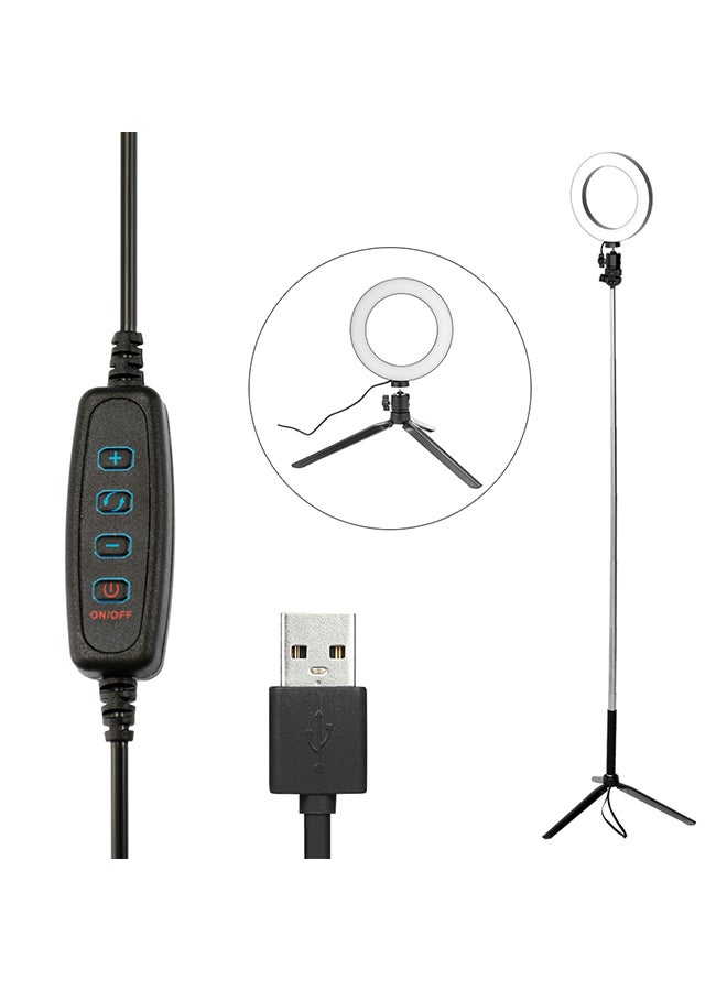 LED Ring Light With Tripod Black - Image 1