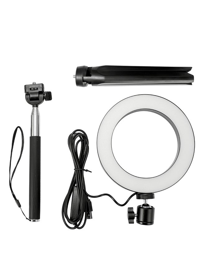 LED Ring Light With Tripod Black - Image 3