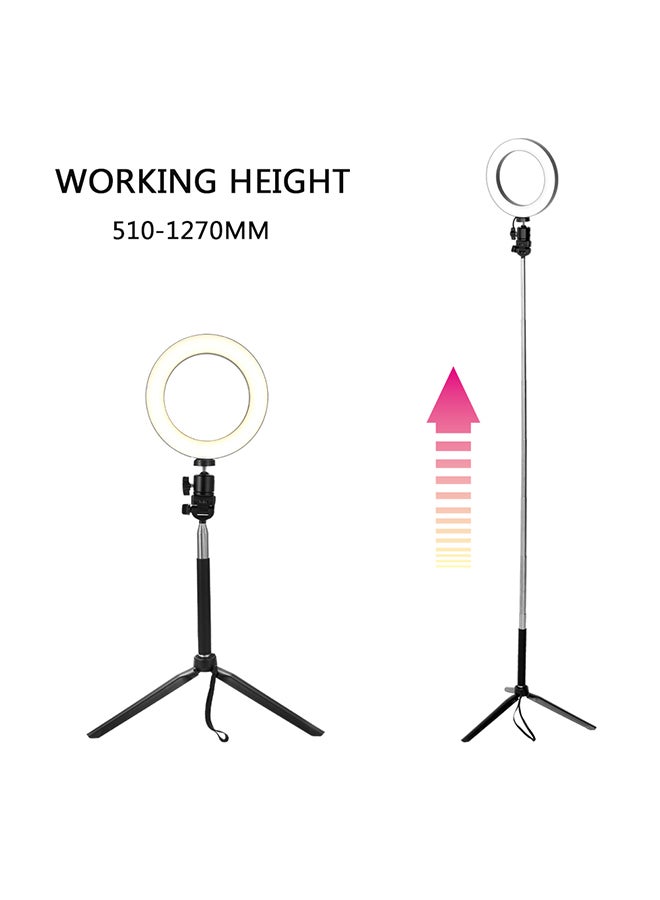 LED Ring Light With Tripod Black - Image 2