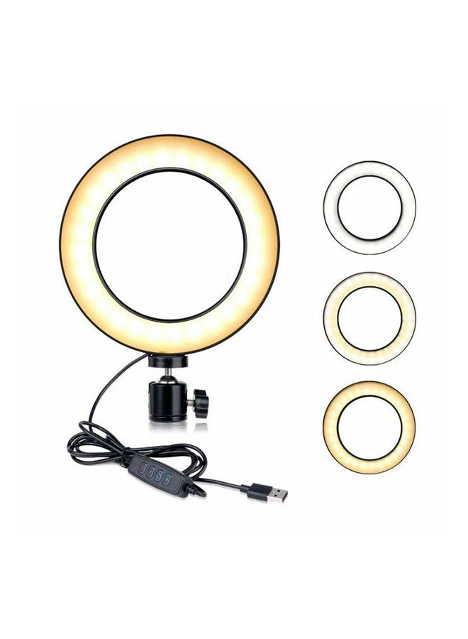 مصباح حلقي بـ3 أوضاع لونية مع حامل بمسمار أوف وايت